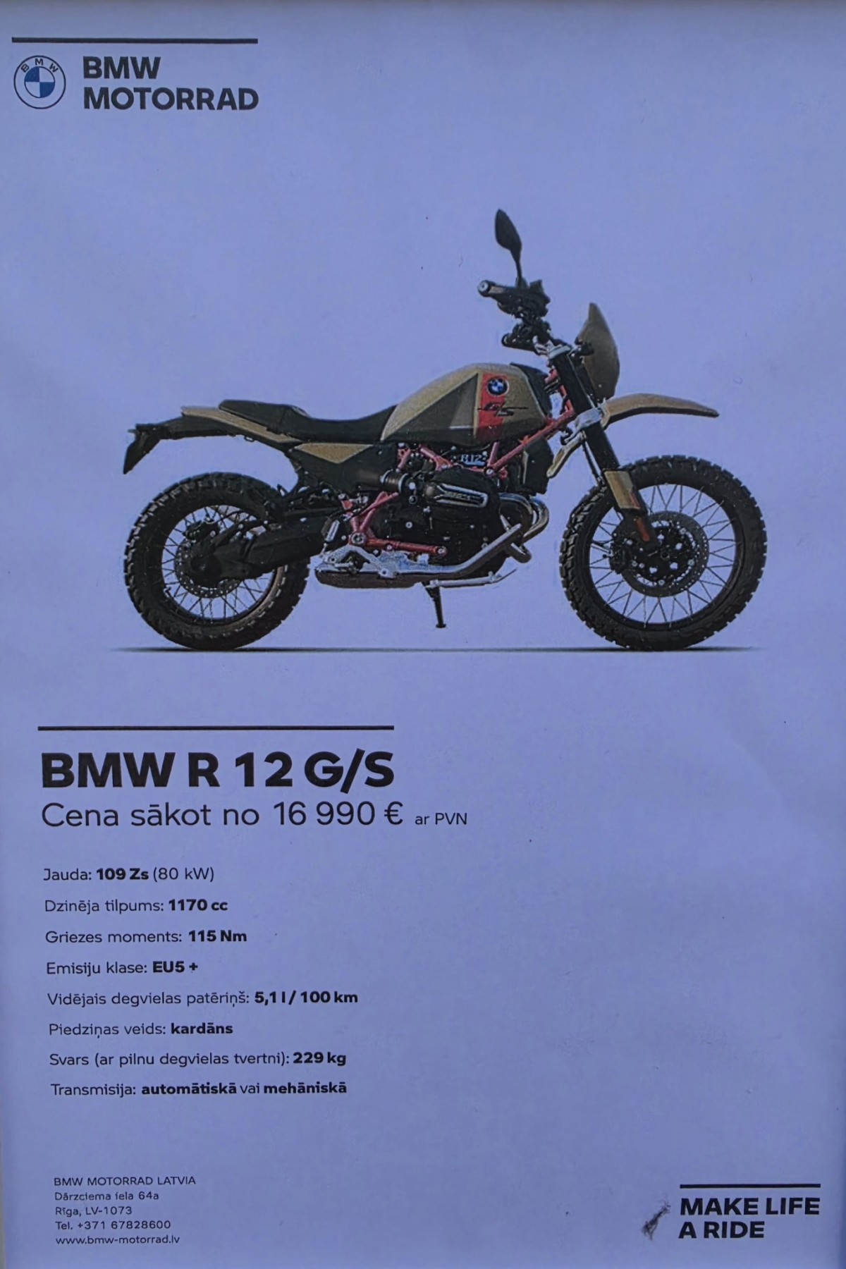 BMW R 12 G/S cena Latvijā Foto: iAuto