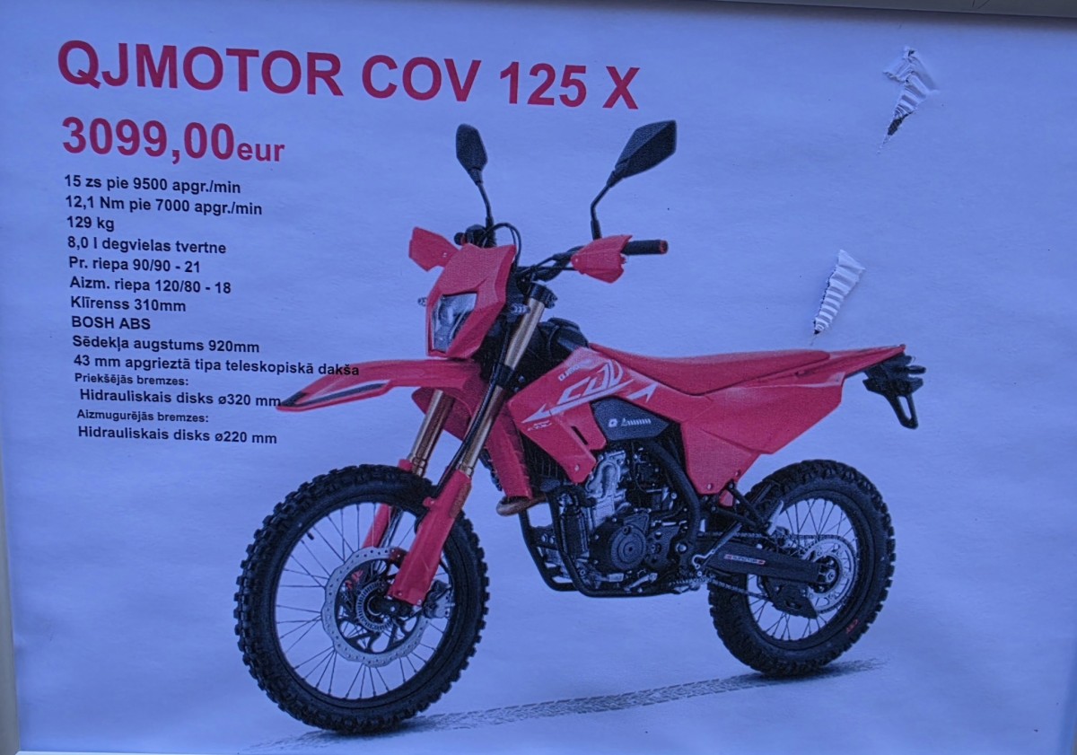QJ MOTOR COV 125X cena Latvijā Foto: iAuto